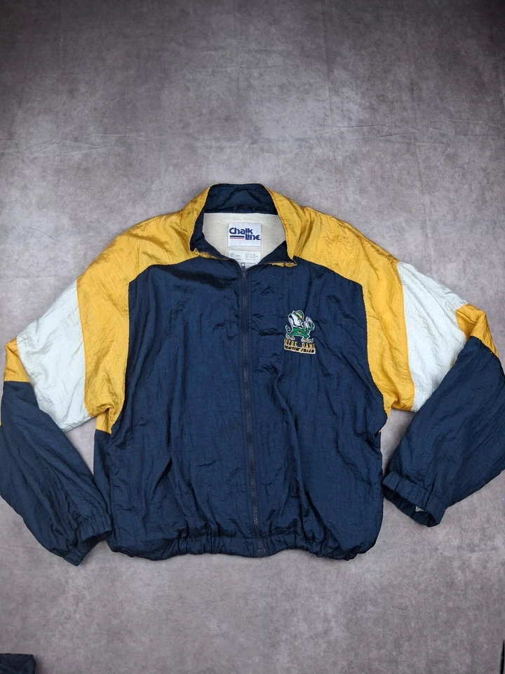 Vtg Chalk Line Notre Dame Fighting Irish Jacket Pants Track Suit Set Youth L 90s - Image 4 of 4