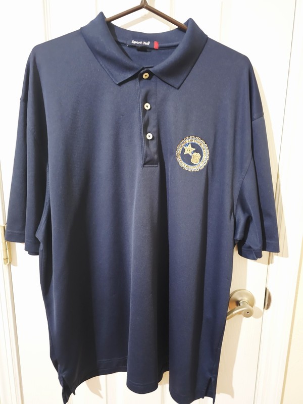 Men's 2XL Polo Golf Shirt 3-Button Sport-Tek Navy Blue LEO Logo