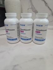 Major Simethicone 80mg - 100 Chewable Mint Tablets for Gas  Exp 9-2026 3 Pack 