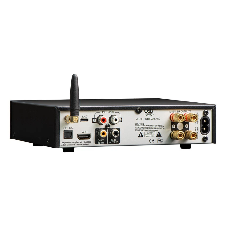 OSD Nero Stream ARC 100W 2Ch Stereo Amplifier w/ ARC, Wireless BT, Optical Input - Image 2 of 4
