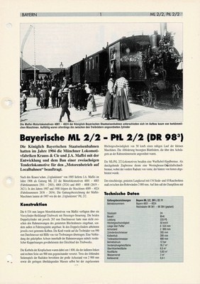 Bayerische ML 2/2 - PtL 2/2 (DR 98 3) / Infoblatt