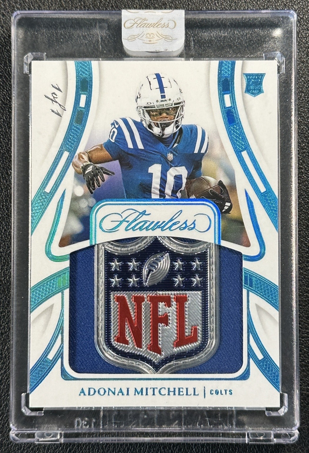Adonai Mitchell Panini Flawless Rookie Patches #FRPAML Platinum 1/1