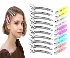 30PCS Metal Alligator Hair Clips, Duck Billed Salon Styling Clips with Holes, He