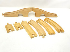 Thomas Brio Compatible Wooden Railway Train Track Arched Bridge Tunnel 8 Pc Lot