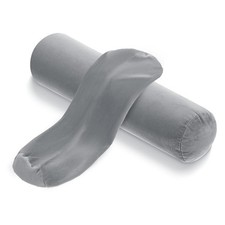 2 Pcs Support Neck Roll Pillow Cover, Round Soft Bolster Pillow Covers with H...