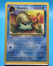 Omanyte Non Holo Foil WOTC Pokemon Card 52/62 Vintage Fossil Set 1999 MP 