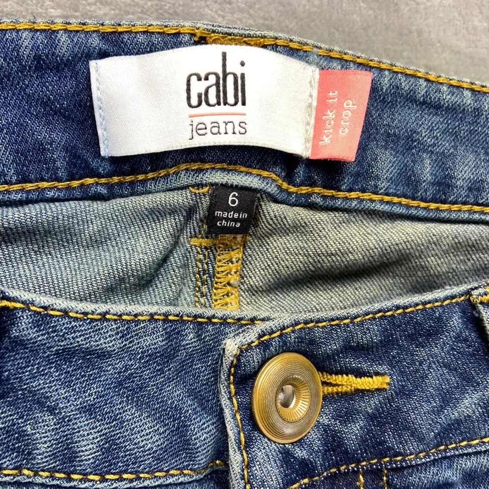 Pantalones de mezclilla informales Cabi Kick It para mujer talla 6 azul Foto 3 de 4
