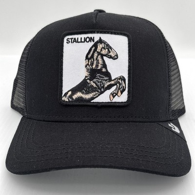 The Farm Goorin Bros The Stallion Trucker Hat Cap Mesh Adjustable Black New