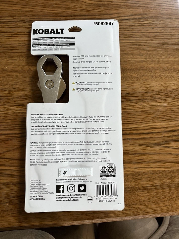 Nuevo juego de llaves universales Cobalt de 2 piezas Foto 2 de 3