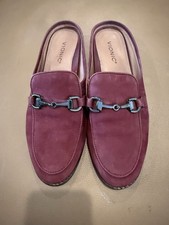 NIB Womens Vionic Wise Salie Suede Leather Slip- On Horsebit Mules in Wine SZ9.5