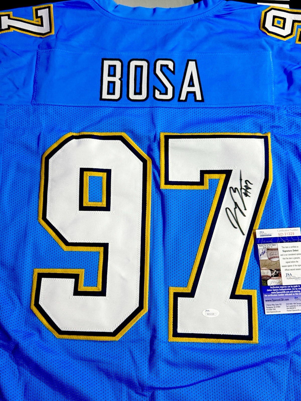 Joey Bosa Autographed Signed Los Angeles Chargers Jersey LA Chargers DE JSA Certified 