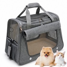 Airline-Approved Cat/Dog Carrier: Reinforced Bottom, Orthopedic Fleece