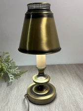 Vintage MCM Brass Toleware Accent Lamp For Vanity Nightstand 14”