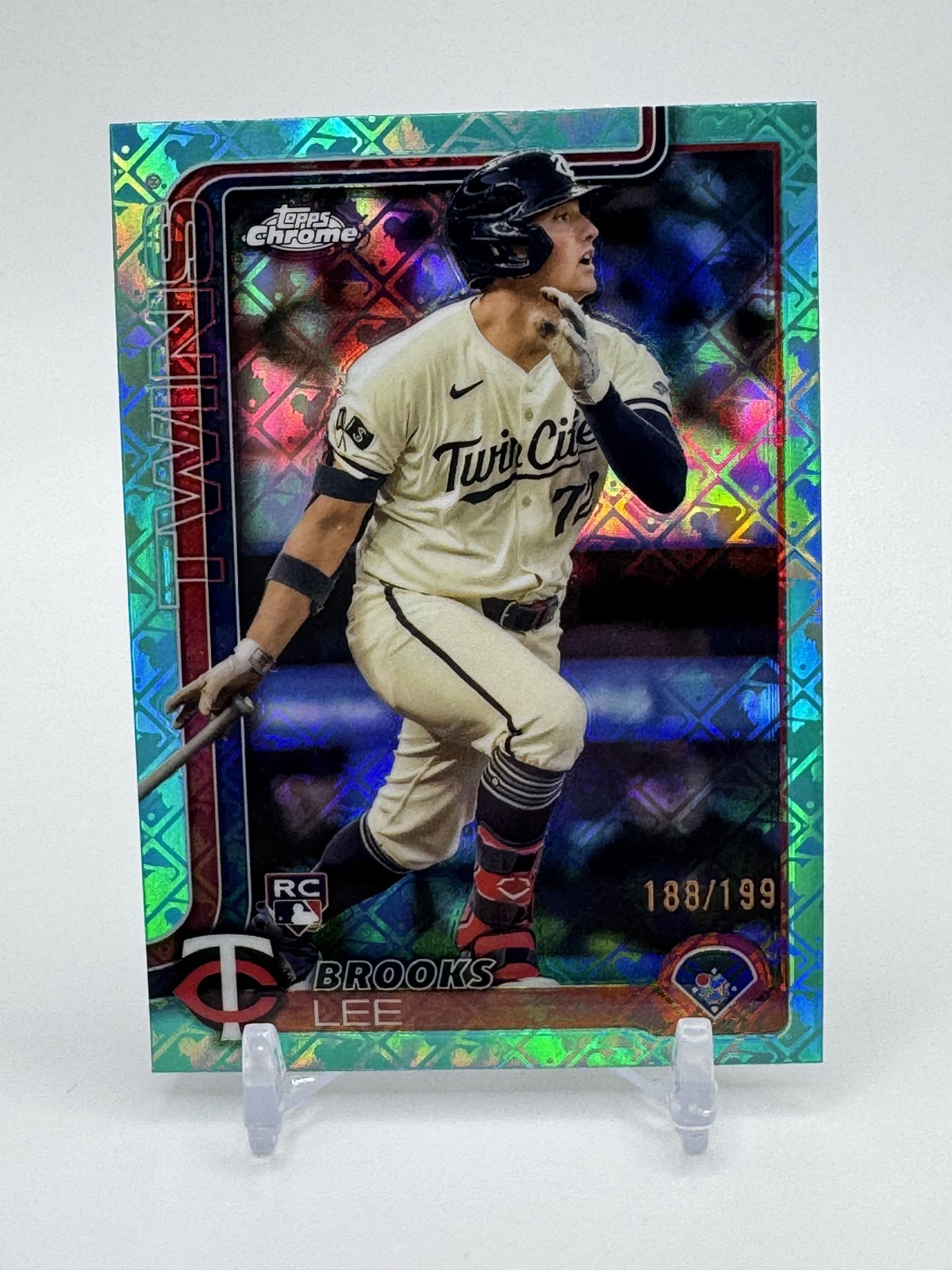 2025 Topps Chrome Logofractor Edition #234 Brooks Lee Aqua Refractors #/199