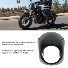 ↑ (Noir Brillant) Couvercle De Phare De Moto En Abs Avec Lisse