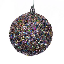 Vickerman 2.75 in. Durian Sequin Glitter Ball Ornament Multi Color - Pack of 12