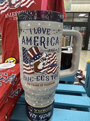 2026 NEW Buc-ee s 4th Of JULY Tumbler 40oz With Handle GLOW N  The Dark