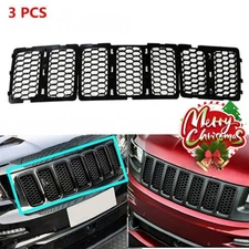 Black Mesh Grille Insert Kit Front Grill Cover For Jeep Grand Cherokee 2014-2016