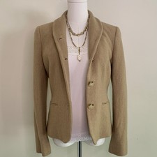 Ralph Lauren Wool Blend Blazer Jacket Camel Herringbone Classic Preppy Office 4