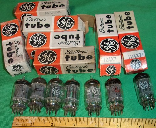 7-General Electric 12AX7 Twin Triodes Hickok TESTED GOOD! Workingman's Tubes