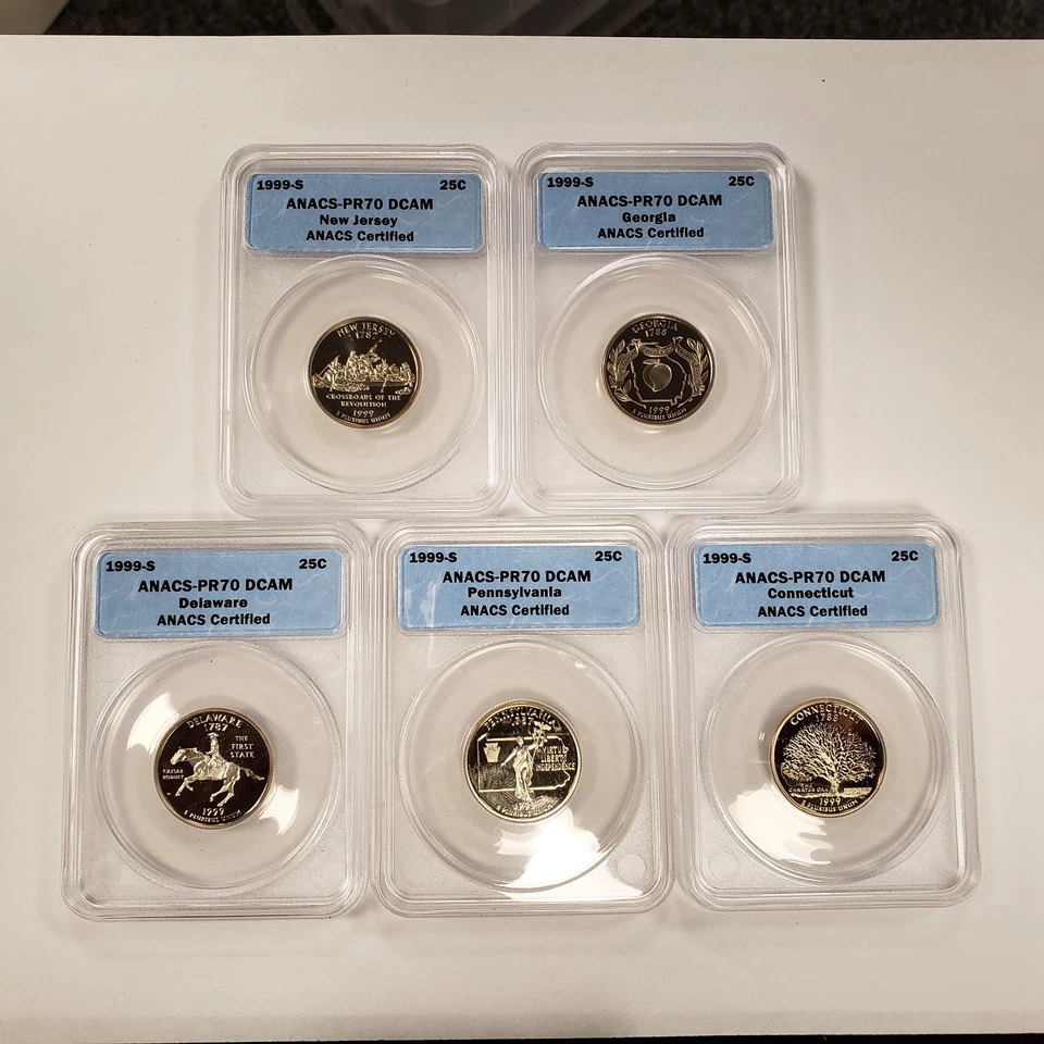1999-2008-S 25c State Quarter Proof Set Complete - ANACS PR 70 Delaware - Q2044 - Image 2 of 4