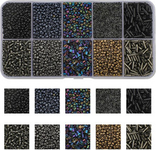 Approx 5000Pcs 12/0 Glass Seed Beads for Jewelry Making, 2Mm Mix 10 Colors Tube