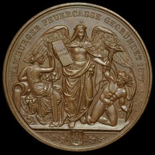 HAMBURG: Medaille 1877, Lorenz. 200 JAHRE HAMBURGER FEUERCASSE / FEUERKASSE.