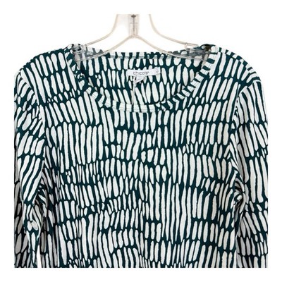 Chico's Marker Everyday Tee Women's Size 1 Medium 3/4 Sleeve Peacock Teal Pima