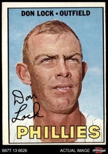 1967 Topps #376 Don Lock Phillies DOUBLE-PRINT 4 - VG/EX