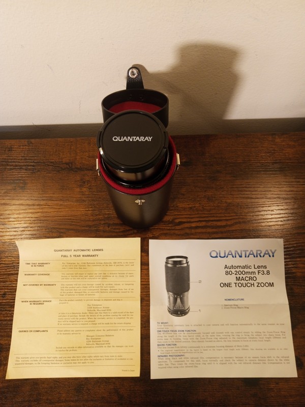 Quantaray 1:3.8 F=80~200mm Multi-coated Lens W/Case Made In Japan 1:4.5 Macro