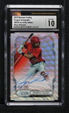 2019 Bowman Sterling Prospect Wave Refractor /125 Jordyn Adams CSG 10 Auto 0rd2