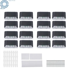 16 Pack Solar Step Deck Fence Lights Outdoor Waterproof Led Garden Pathway Step