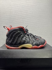 Nike Little Posite One GS Dracula Black Red Gold Size 7Y 644791 OG Box