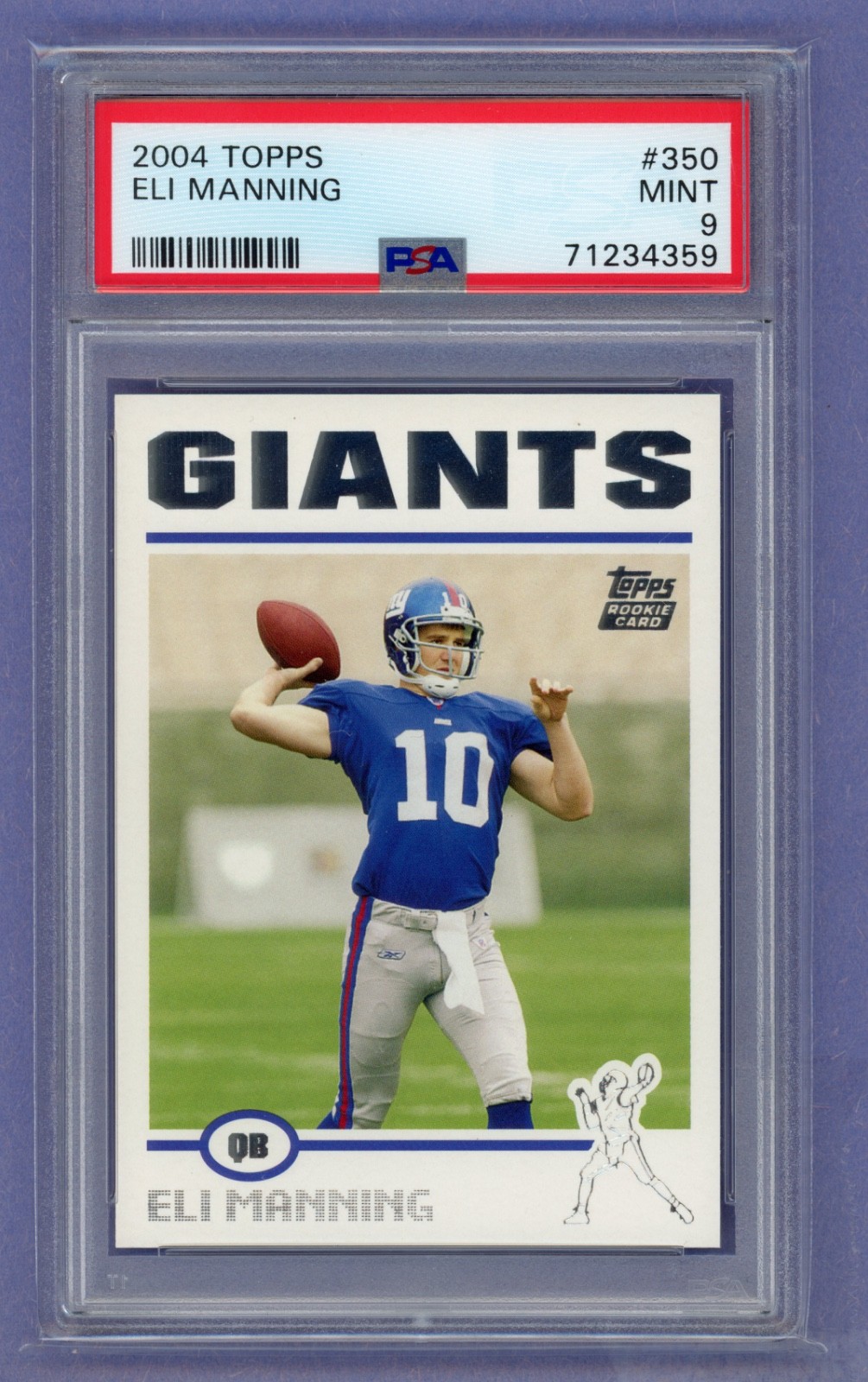 2004 Topps Eli Manning Rookie RC #350 PSA 9 Mint New York Giants