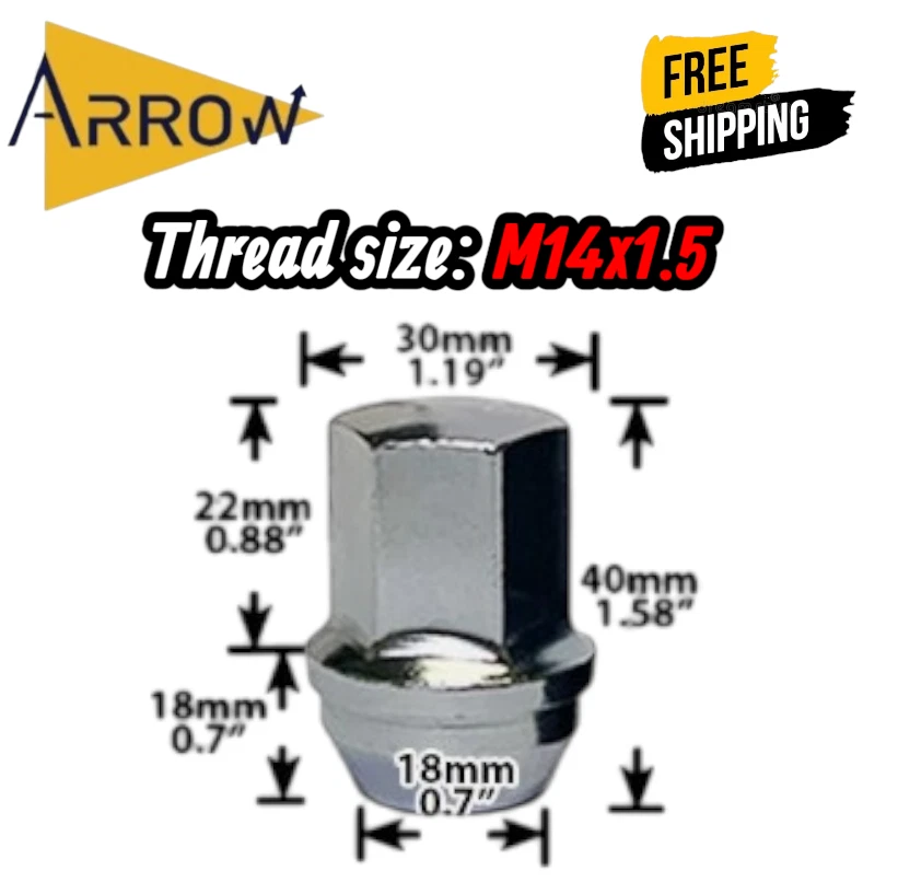 Tuerca de fábrica Ford/Lincoln/RAM 200 CROMADA OEM 14x1,5 para rueda de stock - VENTA AL POR MAYOR Foto 2 de 4