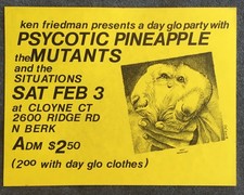 1979 Flyer Mutants Psycotic Pineapple Situations Cloyne Court Berkeley Punk Rock