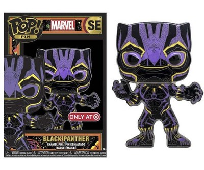 Funko Pop! Pop! Pin Black Panther Black Light, Marvel SE - Target Exclusive