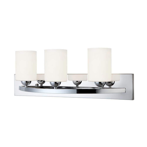 CANARM 3-Light Opal Glass Shades Chrome - Picture 1 of 5