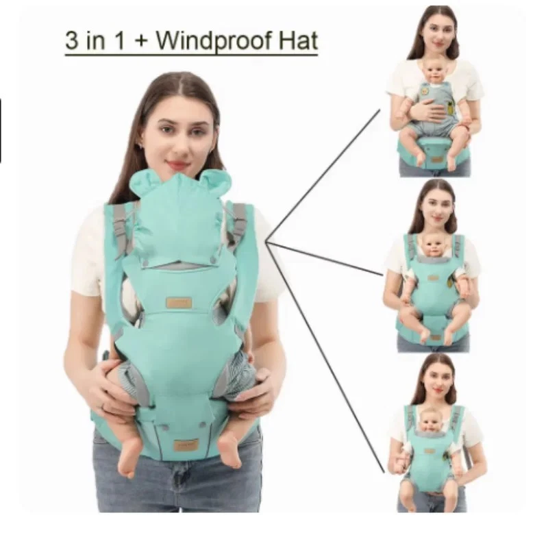 Ergonomic Baby Carrier Backpack Adjustable Head Support Baby Hipseat Carrier
