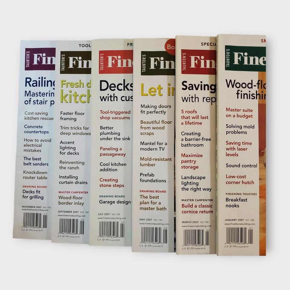 Lot 3: Fine Homebuilding x11: All 2007, 3x 2008, 2x 2009 Taunton Press Foto 2 de 4