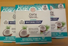 Lot Of 3 GuruNanda Premium Teeth Whitening Strips 7 Day Strips Coconut Exp 11/27