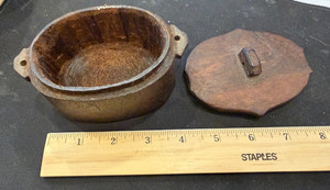 Japanese tea Chawan Chadogu Tsuchimon single block treen Carved 18th/19th C.