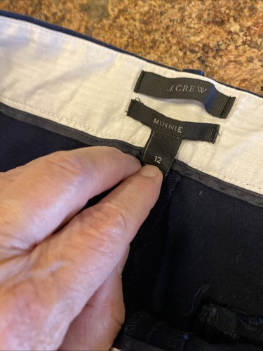 J Crew Size 12, Side Zip Minnie Slacks, Navy - Picture 3 of 5