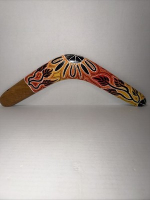 Dreamtime Native Arts & Crafts Wood Boomerang 20 Inch Hand Painted Australia