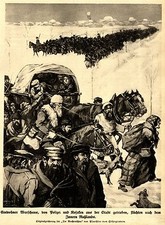 Einwohner von Warschau von Polizei und Kosaken aus der Stadt getrieben 1915