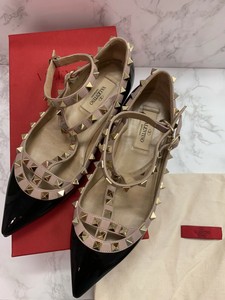 patent rockstud caged ballet flat