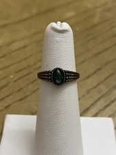 Wheeler Mfg. Vintage Navajo Inspired 925 Sterling Abalone Stone Ring Sz 4