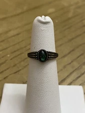 Wheeler Mfg. Vintage Navajo Inspired 925 Sterling Abalone Stone Ring Sz 4