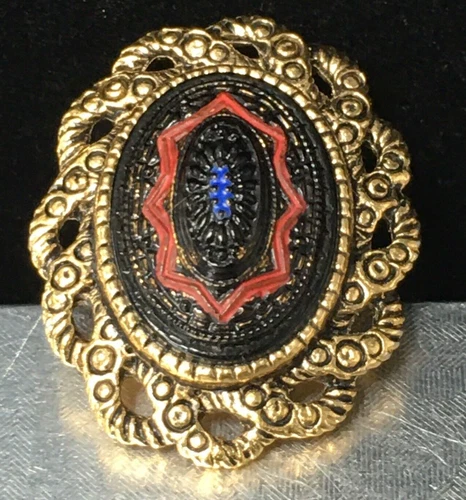 Vintage Sarah Coventry Mosaic Style Ring Size 6 Adjustable