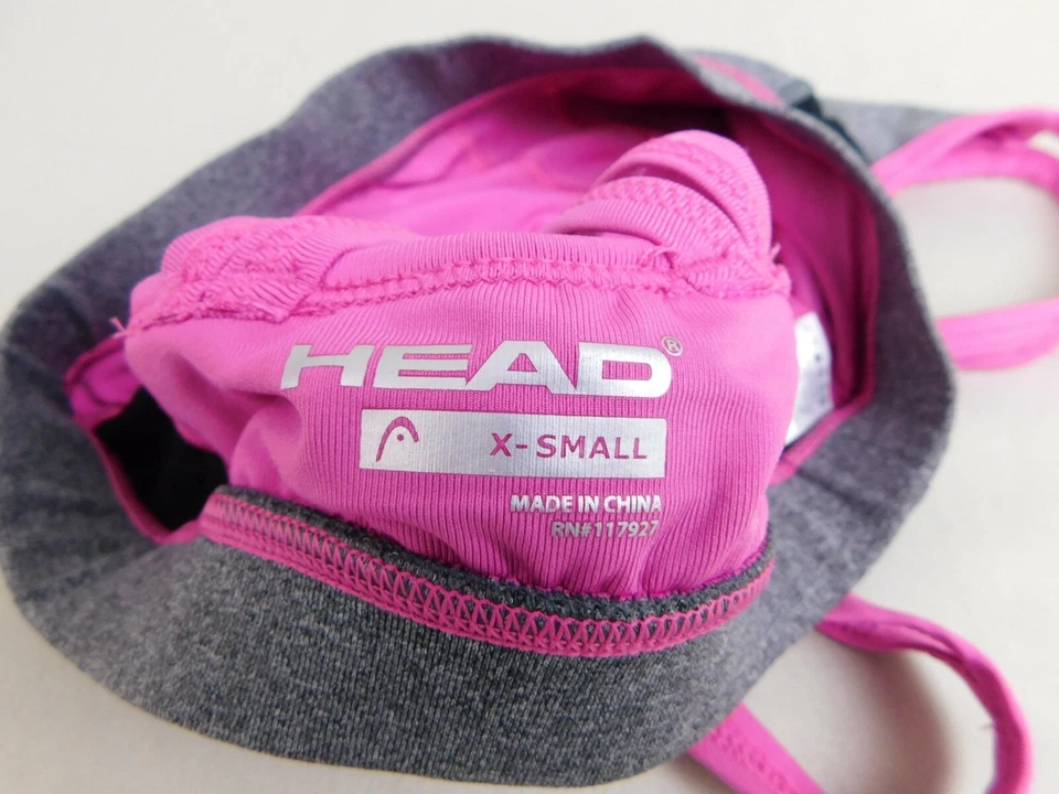 Голова тренировки износ, с ремешками крестом назад космический спортивный бюстгальтер - серо-розовый, XS #7098 - Изображение 3 из 4